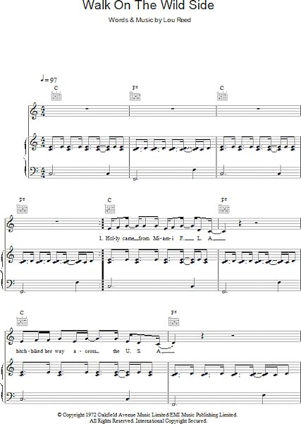 open zoom image for Walk On The Wild Side - Piano/Vocal/Guitar, New, Main