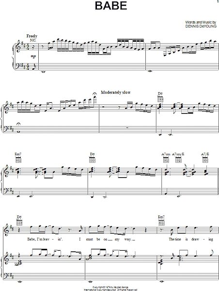 open zoom image for Babe - Piano/Vocal/Guitar, New, Main