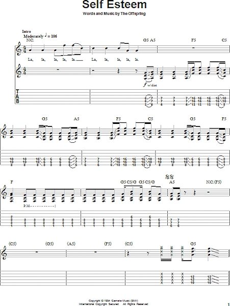 open zoom image for Self Esteem - Guitar Tab Play-Along, New, Main