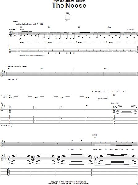 open zoom image for The Noose - Guitar TAB, New, Main