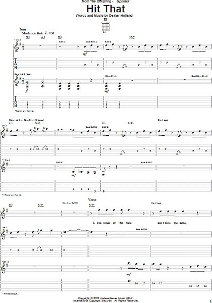 open zoom image for Hit That - Guitar TAB, New, Main