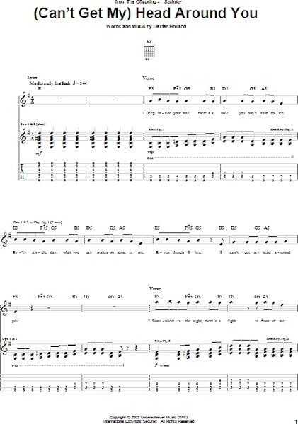 open zoom image for (Can't Get My) Head Around You - Guitar TAB, New, Main