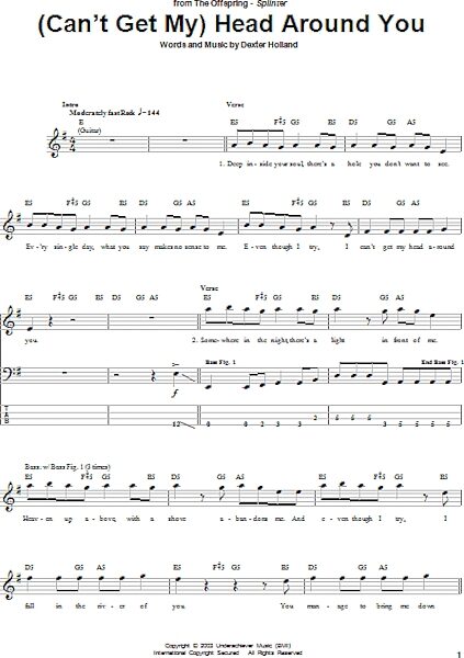 open zoom image for (Can't Get My) Head Around You - Bass Tab, New, Main