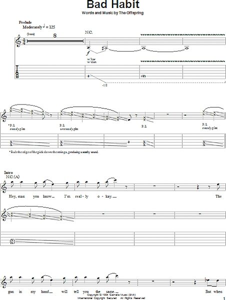 open zoom image for Bad Habit - Guitar Tab Play-Along, New, Main
