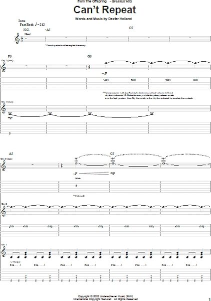 open zoom image for Can't Repeat - Guitar TAB, New, Main