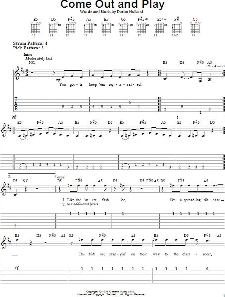 open zoom image for Come Out And Play - Easy Guitar with TAB, New, Main