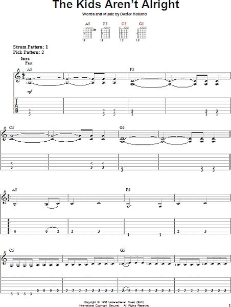 open zoom image for The Kids Aren't Alright - Easy Guitar with TAB, New, Main