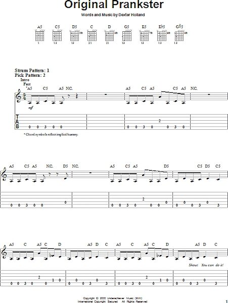 open zoom image for Original Prankster - Easy Guitar with TAB, New, Main