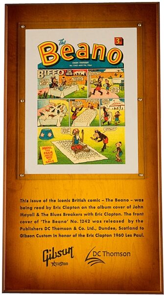 open zoom image for Gibson Eric Clapton 1960 Beano Les Paul VOS Electric Guitar (with Case), Plaque