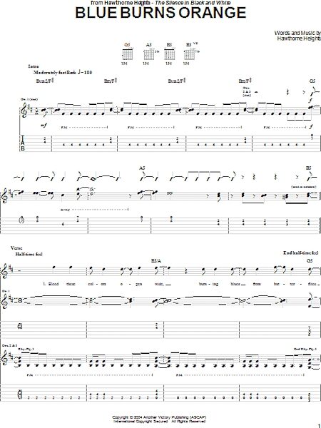 open zoom image for Blue Burns Orange - Guitar TAB, New, Main