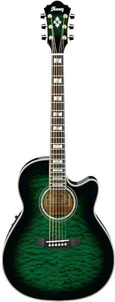 open zoom image for Ibanez AEF37E Acoustic-Electric Guitar, Transparent Emerald Sunburst