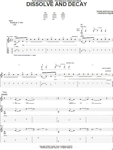 open zoom image for Dissolve And Decay - Guitar TAB, New, Main
