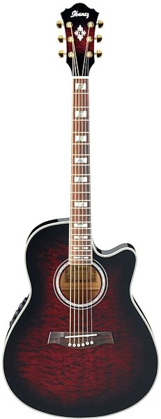 open zoom image for Ibanez AEF37E Acoustic-Electric Guitar, Transparent Cherry Sunburst