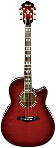 open zoom image for Ibanez AEF30E AEF Cutaway Acoustic-Electric Guitar, Transparent Hibiscus Sunburst