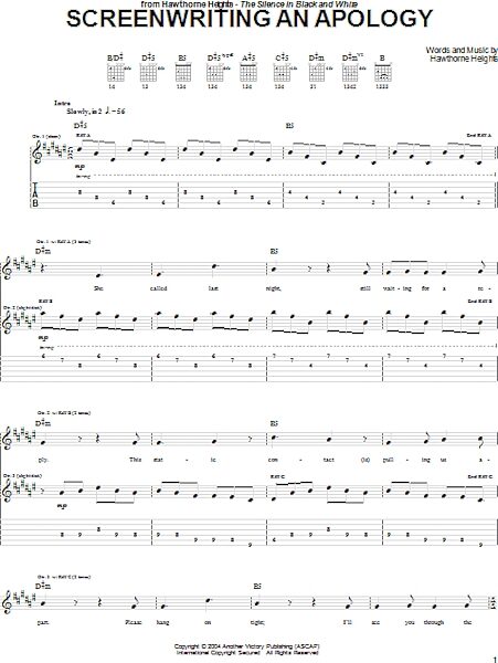 open zoom image for Screenwriting An Apology - Guitar TAB, New, Main