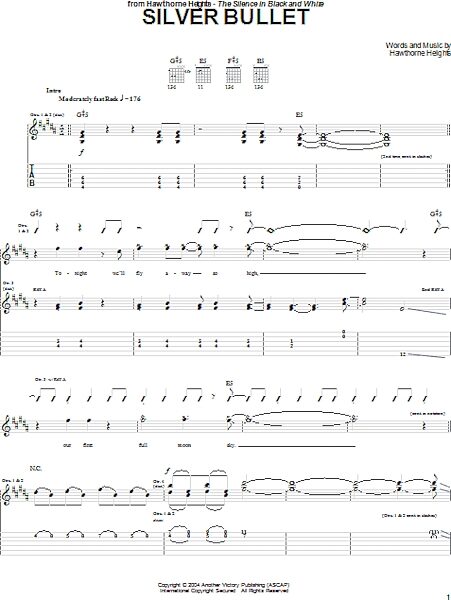 open zoom image for Silver Bullet - Guitar TAB, New, Main