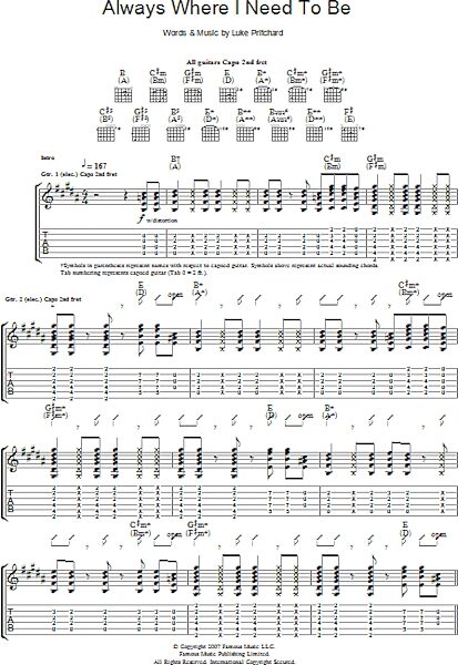 open zoom image for Always Where I Need To Be - Guitar TAB, New, Main