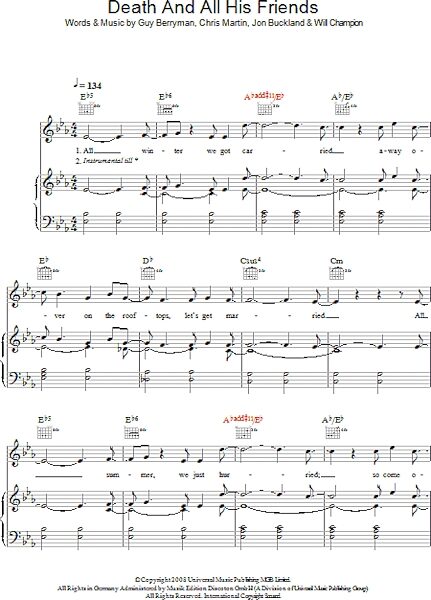 open zoom image for Death And All His Friends - Piano/Vocal/Guitar, New, Main