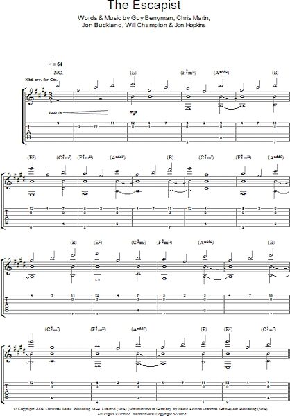 open zoom image for The Escapist - Guitar TAB, New, Main