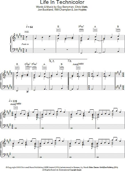 open zoom image for Life In Technicolor - Piano Solo, New, Main