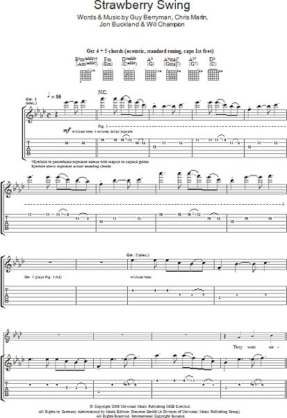 open zoom image for Strawberry Swing - Guitar TAB, New, Main