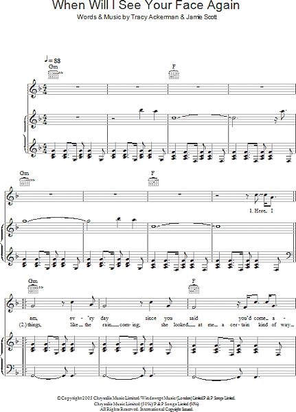 open zoom image for When Will I See Your Face Again - Piano/Vocal/Guitar, New, Main