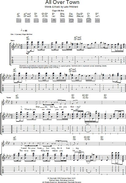 open zoom image for All Over Town - Guitar TAB, New, Main