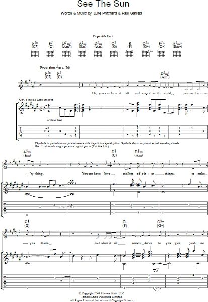 open zoom image for See The Sun - Guitar TAB, New, Main