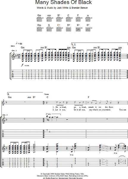 open zoom image for Many Shades Of Black - Guitar TAB, New, Main