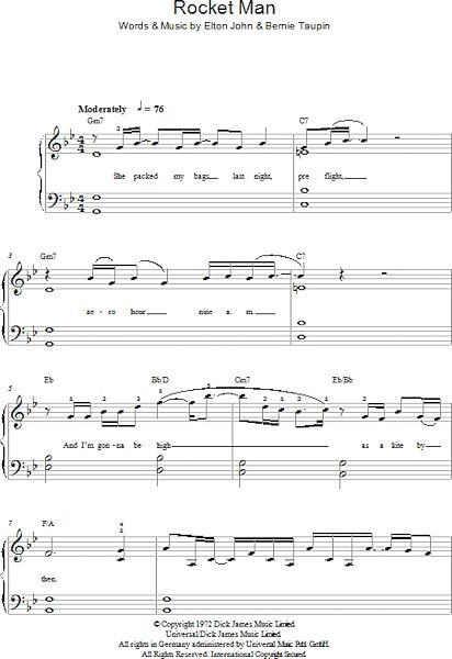 open zoom image for Rocket Man - Easy Piano, New, Main