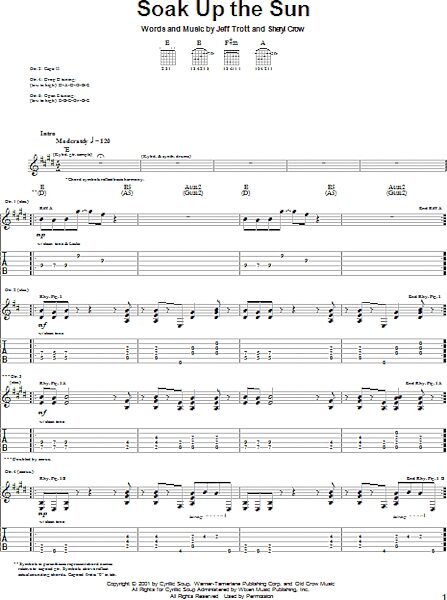 open zoom image for Soak Up The Sun - Guitar TAB, New, Main