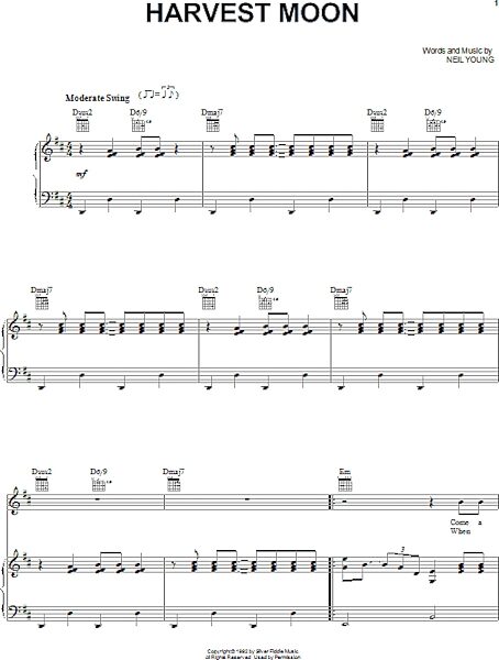 open zoom image for Harvest Moon - Piano/Vocal/Guitar, New, Main