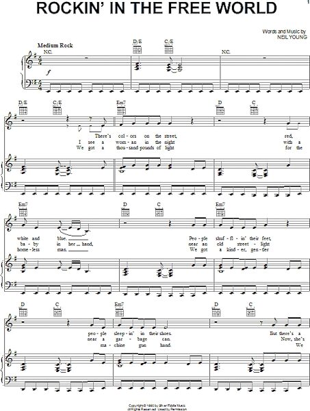 open zoom image for Rockin' In The Free World - Piano/Vocal/Guitar, New, Main