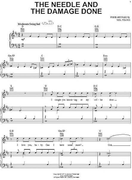 open zoom image for The Needle And The Damage Done - Piano/Vocal/Guitar, New, Main