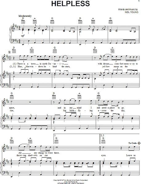 open zoom image for Helpless - Piano/Vocal/Guitar, New, Main