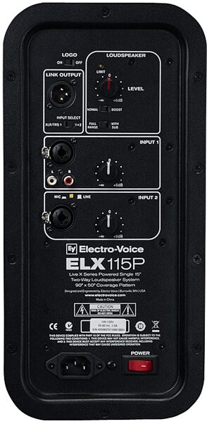 open zoom image for Electro-Voice ELX115P Live X Powered 2-Way Speaker (1000 Watts, 1x15"), Rear - Panel