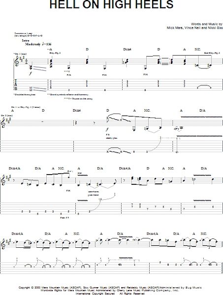 open zoom image for Hell On High Heels - Guitar TAB, New, Main