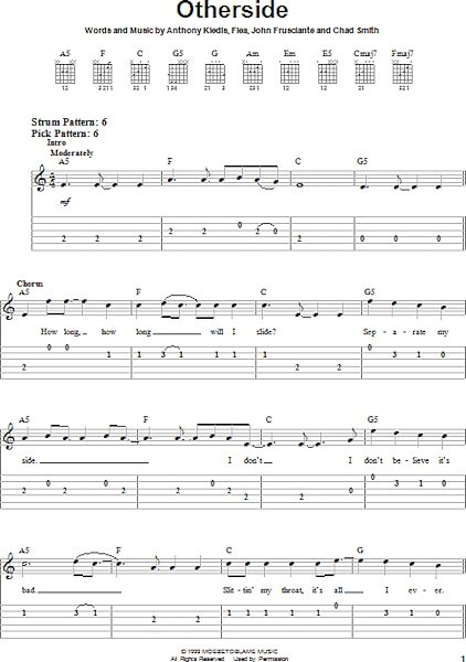 open zoom image for Otherside - Easy Guitar with TAB, New, Main