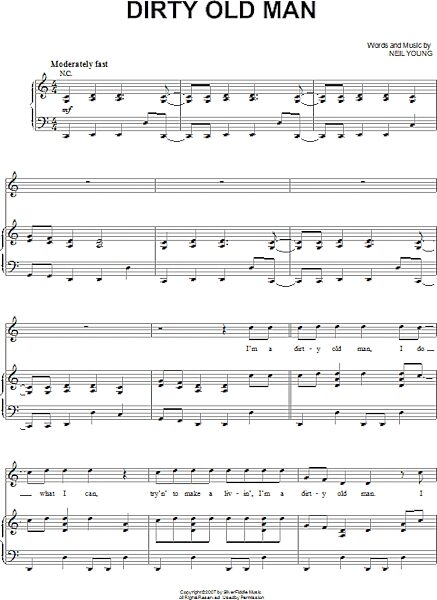 open zoom image for Dirty Old Man - Piano/Vocal/Guitar, New, Main