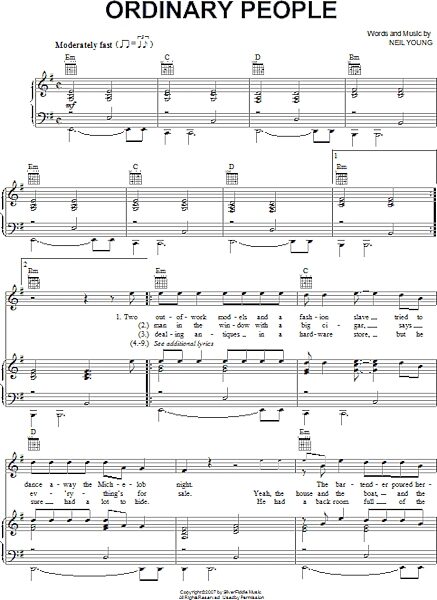 open zoom image for Ordinary People - Piano/Vocal/Guitar, New, Main
