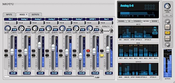 open zoom image for MOTU 896mk3 Firewire Audio Interface, Screenshot - CueMix Mixer