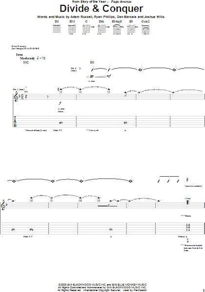 open zoom image for Divide & Conquer - Guitar TAB, New, Main