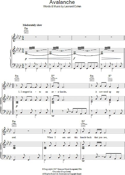 open zoom image for Avalanche - Piano/Vocal/Guitar, New, Main