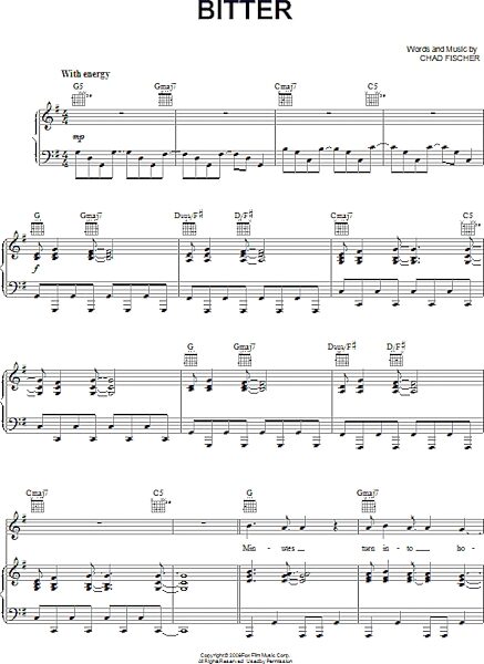 open zoom image for Bitter - Piano/Vocal/Guitar, New, Main