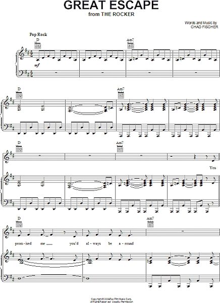open zoom image for Great Escape - Piano/Vocal/Guitar, New, Main