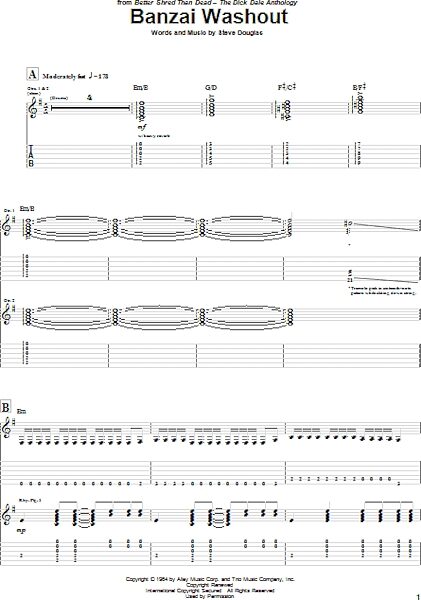 open zoom image for Banzai Washout - Guitar TAB, New, Main