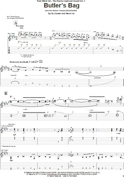 open zoom image for Butler's Bag - Guitar TAB, New, Main