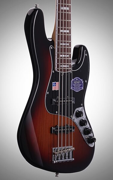 open zoom image for Fender American Deluxe Jazz V 5-String Electric Bass (Rosewood with Case), Full Left Front