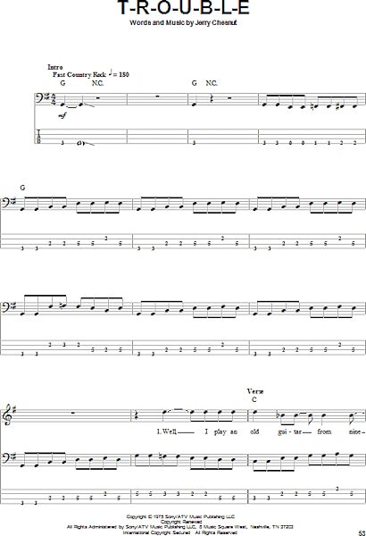 open zoom image for T-R-O-U-B-L-E - Bass Tab, New, Main