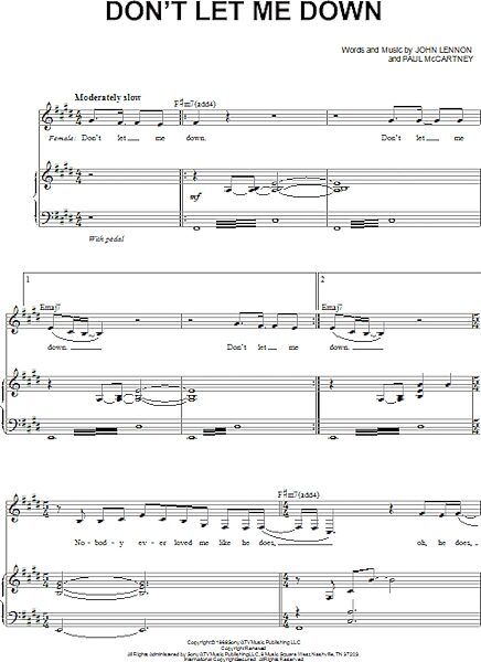 open zoom image for Don't Let Me Down - Piano Vocal, New, Main